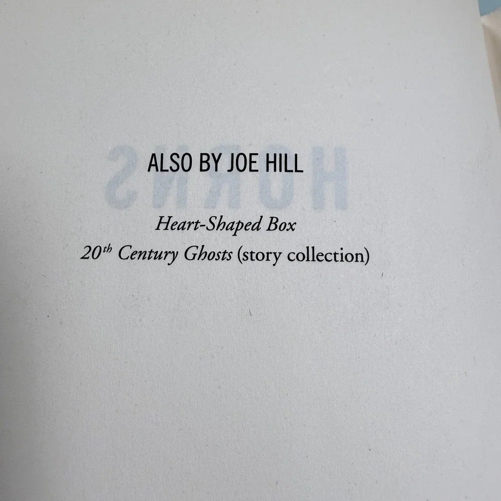 Horns: A Novel by Joe Hill -2010- First Edition, First Printing D/C H/B